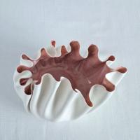 RUFFLED No8, white porcelain bowl, artisan bowl, artistic bowl, freeform bowl, statement bowl, shelf piece, focal point, soft