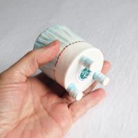 RUCHED No9, white porcelain, tea light holder, three feet, blue, gold lustre, Vanillakiln, UK, white candle holder, cotton bu