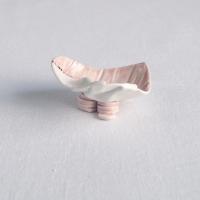RUCHED 3 freeform porcelain heart ring dish pink gold VanillaKiln
