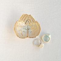 OFFERING hands, ceramic bowl, white porcelain, soft white, gold lustre ware, Vanillakiln, uk, crystal storage, miniature bowl