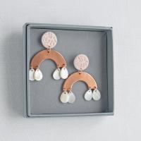 Rainbow statement earrings, copper rainbow earrings, copper earrings, 7th anniversary, copper gift, rose gold earrings, Vanil