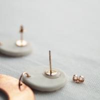Rainbow porcelain copper rose gold statement earrings by VanillaKiln