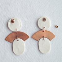 FACE porcelain copper rose gold statement earrings VanillaKiln