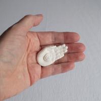 Hand and Eye Light amulet porcelain opal gold lustre VanillaKiln