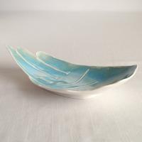 PALM, ceramic hand, ceramic fruit bowl, white porcelain, aqua, Vanillakiln, decorative bowl, UK, large hand, ceramic bowl, porcelain bowl, 
