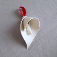 White porcelain, spiral LILY bell, Christmas tree decoration, porcelain bell, ceramic bell, flower bell, wedding bell, weddin