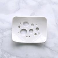 BUBBLE holes ceramic porcelain soap dish made to order by VanillaKiln