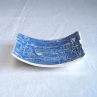 JEANS bowl, ceramic coin bowl, white porcelain, blue denim, Vanillakiln, UK, ceramic man bowl, square ceramic bowl, 