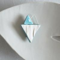 RUCHED heart brooch, jade glaze, triangle brooch, white porcelain, jade glaze, turquoise, fashion jewellery gift for women, 1