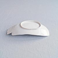 Large PALM ceramic hand bowl white porcelain midnight blue VanillaKIln