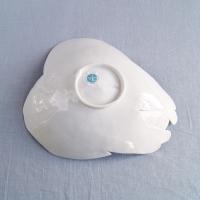 OFFERING hands, ceramic fruit bowl, white porcelain, aqua Vanillakiln, uk, crystal storage, offering bowl, porcelain hands bo