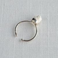 LINEN, white porcelain, adjustable ring, celadon blue, 925 sterling silver, 18th anniversary, wedding anniversary ring, Vanil