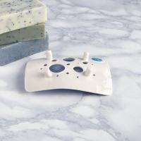 BUBBLE soap dish, white porcelain, blue soap dish, grey soap dish, ceramic soap dish, draining soap dish, Vanillakiln, bubble