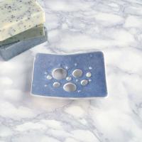 BUBBLE soap dish, white porcelain, ceramic soap dish, draining soap dish, Vanillakiln, bubble design, glaze, UK, drain holes,