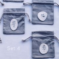 Set of 3 favour bags, Christmas favour bags, Christmas cracker alternative, grey bags, Christmas bags, advent calendar, porce