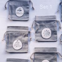 Set of 3 favour bags, Christmas favour bags, grey linen bags, Christmas cracker alternative, grey bags, Christmas bags, adven
