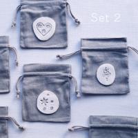 Set of 3 favour bags, Christmas favour bags, Christmas cracker alternative, grey bags, Christmas bags, advent calendar, porce