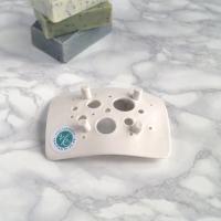 BUBBLE soap dish, white porcelain, ceramic soap dish, draining soap dish, Vanillakiln, bubble design, glaze, UK, drain holes,
