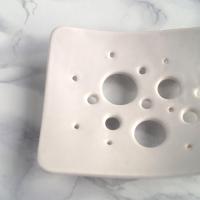 BUBBLE soap dish, white porcelain, ceramic soap dish, draining soap dish, Vanillakiln, bubble design, glaze, UK, drain holes,