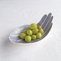 PALM, ceramic hand, crystal bowl, fruit bowl, white porcelain, grey blue, Vanillakiln, decorative bowl, UK, large hand, ceram
