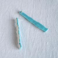 RUCHED bar earrings, porcelain earrings, jade glaze, turquoise, 925 sterling silver, post earrings, fashion jewellery, 11th a