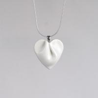 Bride necklace, draped heart, porcelain heart, heart necklace, 925 sterling silver, snake chain, Vanillakiln, 18th wedding an