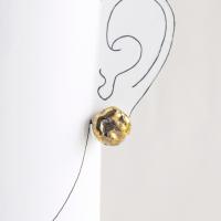 Gold NUGGET stud earrings, white porcelain paper clay, gold pins