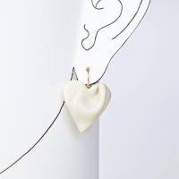 Draped heart earrings, gold fill wires, satin white glaze, pierced ears, 18th wedding anniversary gift, Valentine's day gift,