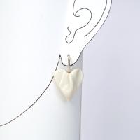 White draped hearts earrings, 925 sterling silver, semi circular wires, white heart earrings, wedding jewellery, bride earrin