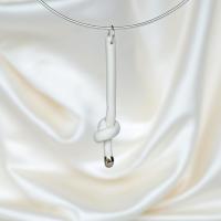 Love KNOT, porcelain necklace, bride necklace, tying the knot, wedding necklace, white porcelain knot necklace, 925 sterling 