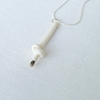 Love KNOT, porcelain necklace, bride necklace, tying the knot, wedding necklace, white porcelain knot necklace, 925 sterling 