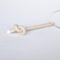 Love KNOT necklace, blonde, omega necklet, tying the knot, stoneware necklace, bride necklace, wedding necklace, silver ring 