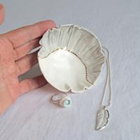 RUCHED No1, freeform bowl, porcelain jewellery bowl, pottery 9th anniversary, china 2nd 20th anniversary, porcelain 18th anni