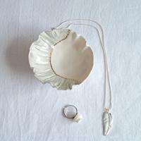 RUCHED No1, freeform bowl, porcelain jewellery bowl, white grey gold, VanillaKiln, UK, hand made jewellery dish, porcelain ri