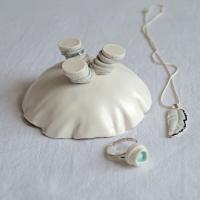 RUCHED No1, freeform bowl, porcelain jewellery bowl, white grey gold, VanillaKiln, UK, hand made jewellery dish, porcelain ri