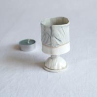 tealight holder, white porcelain, stemmed tea light holder, pottery 9th anniversary, china 2nd 20th anniversary, porcelain 18
