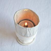 tealight holder, white porcelain, stemmed tea light holder, pottery 9th anniversary, china 2nd 20th anniversary, porcelain 18