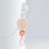 Pink porcelain shells, copper earrings, 925 sterling silver, copper gift, 7th anniversary gift, rose gold vermeil, statement 