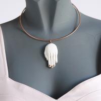HAND necklace, porcelain, choose rose gold chain