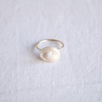 Mystic, eye light, ring, porcelain eye, opal, silver, VanillaKiln, evil eye ring, opal eye ring, ceramic ring, porcelain ring