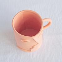 Doug, mug, choose pastel colour, white, mint, orange, pink, grey, porcelain face, ceramics with faces, face mug, mug with fac
