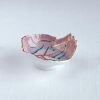 OFFERING hands, ceramic bowl, white porcelain, soft red, gold lustre ware, Vanillakiln, uk, crystal storage, miniature bowl, 