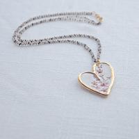 Nostalgic heart, white porcelain necklace, embroidery impressed heart, heart necklace, gold filled, gold lustre, snake chain,
