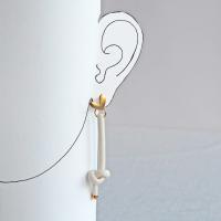 Love KNOT earrings, tying the knot earrings, porcelain knot earrings, white porcelain earrings, gold heart earrings, gold lus