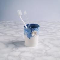 Water lily bathroom set, three piece set, bathroom accessories set, ceramic cup, porcelain tumbler, ceramic tumbler, blue white porcelain, reactive glaze, toothbrush holder, water cup, white porcelaiWater lily bathroom set, three piece set, bathroom accessories set, ceramic cup, porcelain tumbler, ceramic tumbler, blue white porcelain, reactive glaze, toothbrush holder, water cup, white porcelain cup, blue ceramic tumbler, ceramic toothbrush holder, cotton bud holder, jewellery plate, bathroom storage set, 