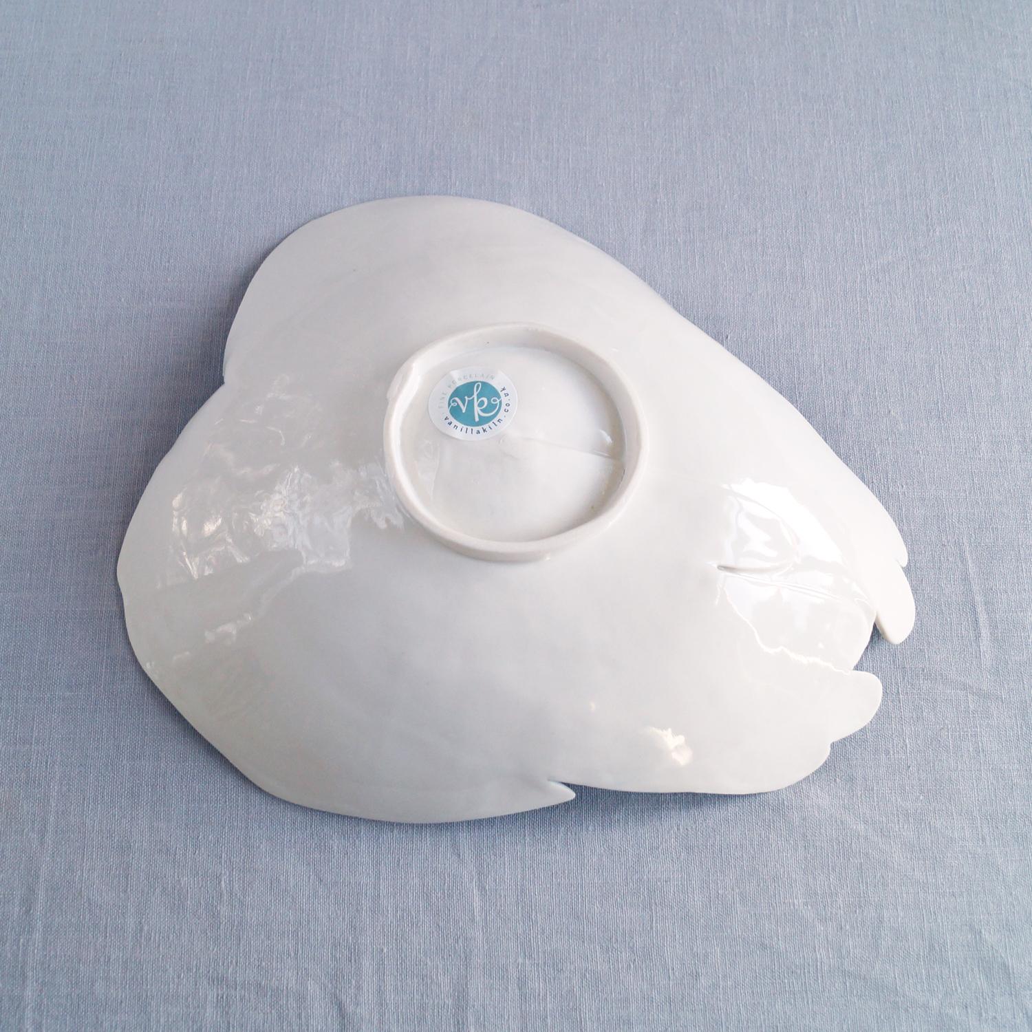 OFFERING hands, ceramic fruit bowl, white porcelain, aqua Vanillakiln, uk, crystal storage, offering bowl, porcelain hands bo