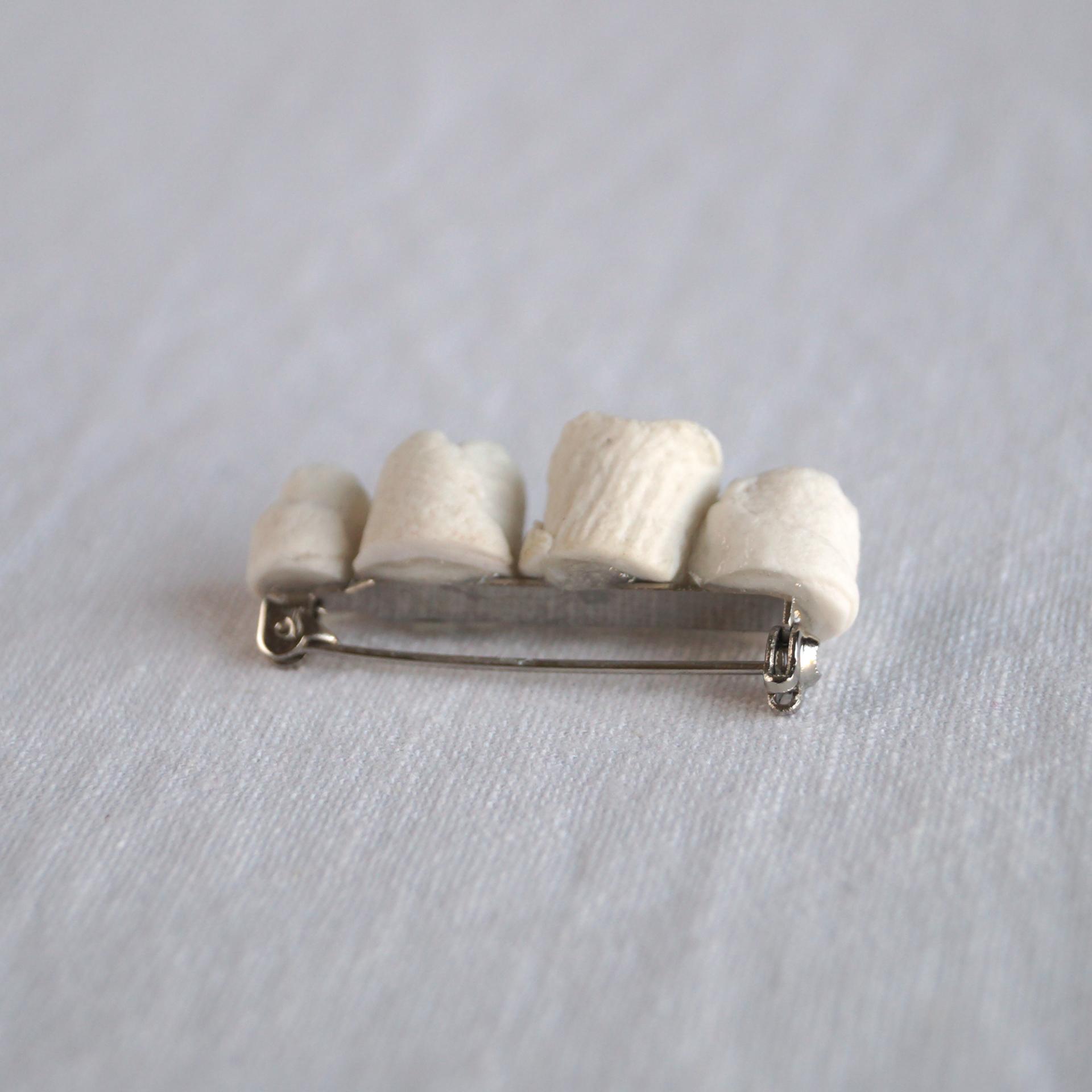 LINEN brooch, linen texture porcelain, celadon blue glaze, Vanillakiln, 18th anniversary, wedding anniversary gift,