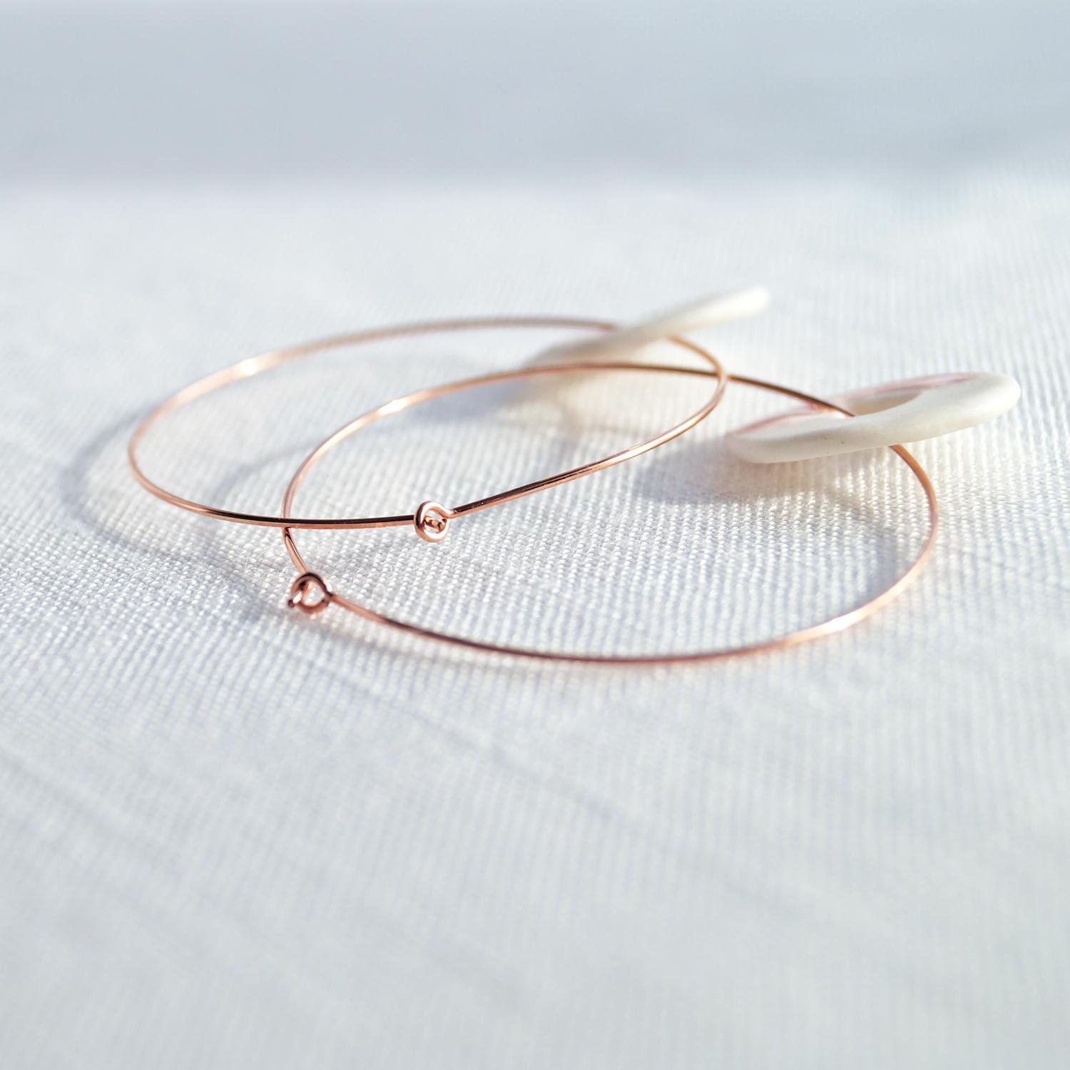 HEART hoops, heart hole earrings, rose gold, beaded hoops, rose gold hoops, hoop earrings, pink, white porcelain, heart hoops